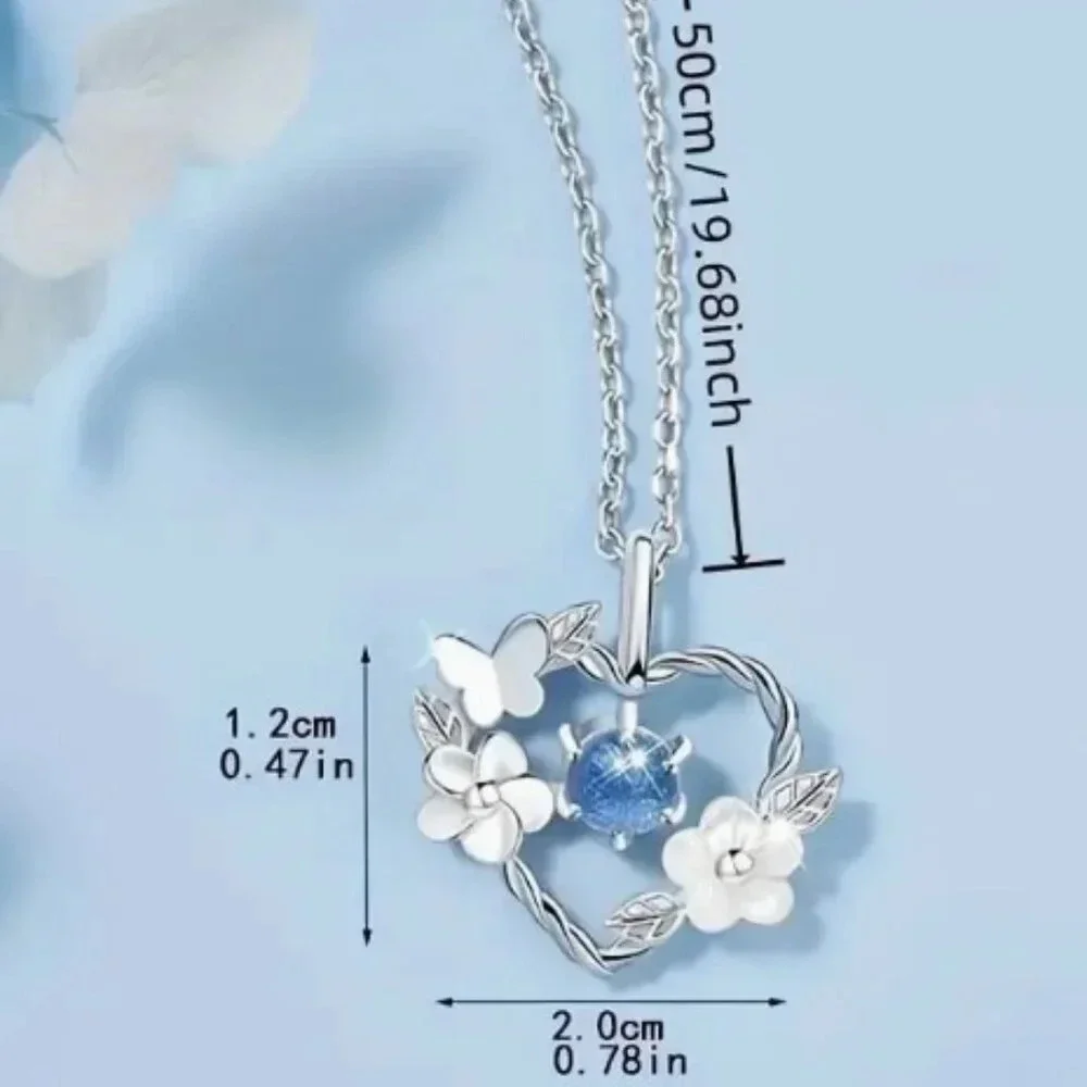 Elegant Heart Pendant Necklace with Floral Detail | Trendy Gift for Young Girls